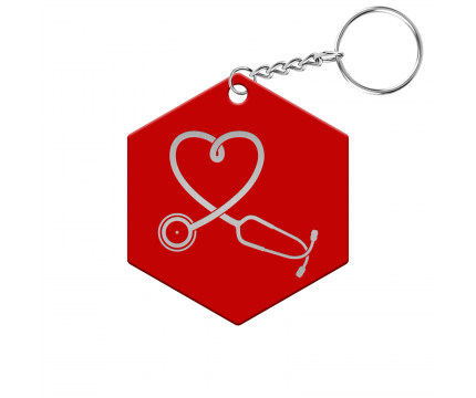 Steth Heart Hexagon Keychain